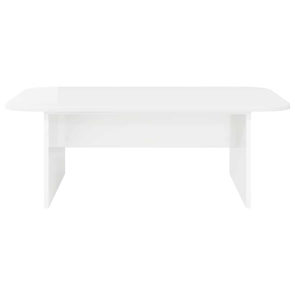 Salontafel Hoogglans wit 93 x 53 x 33 cm Bewerkt hout