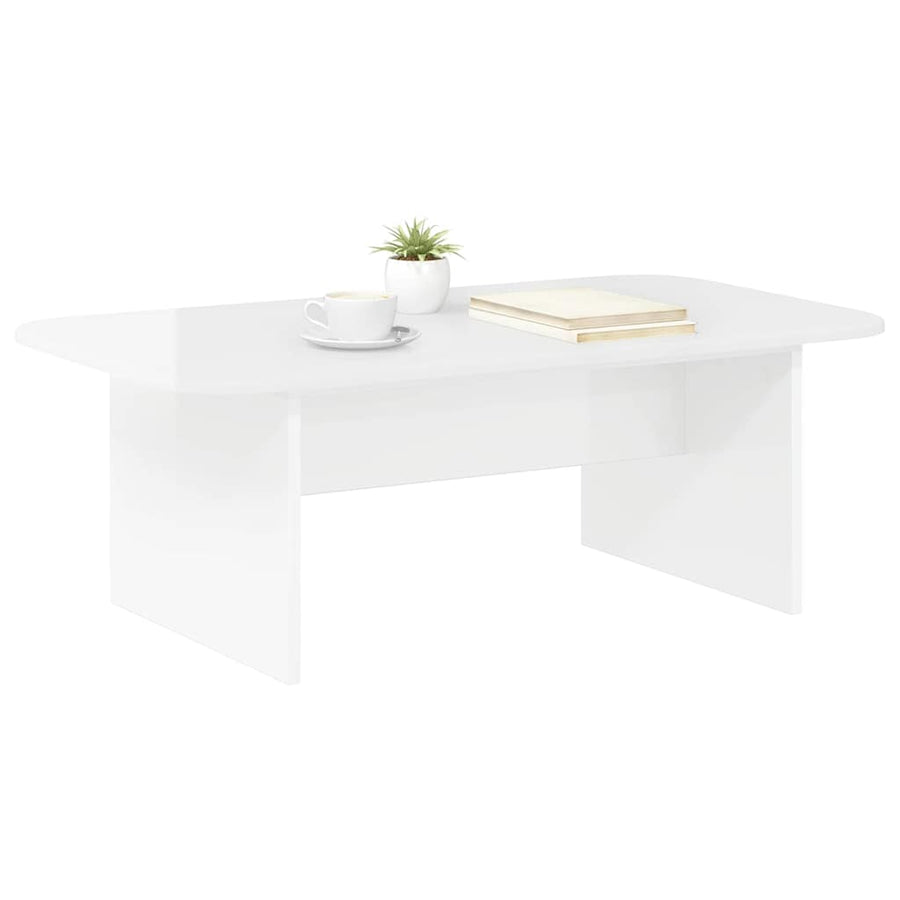 Salontafel Hoogglans wit 93 x 53 x 33 cm Bewerkt hout