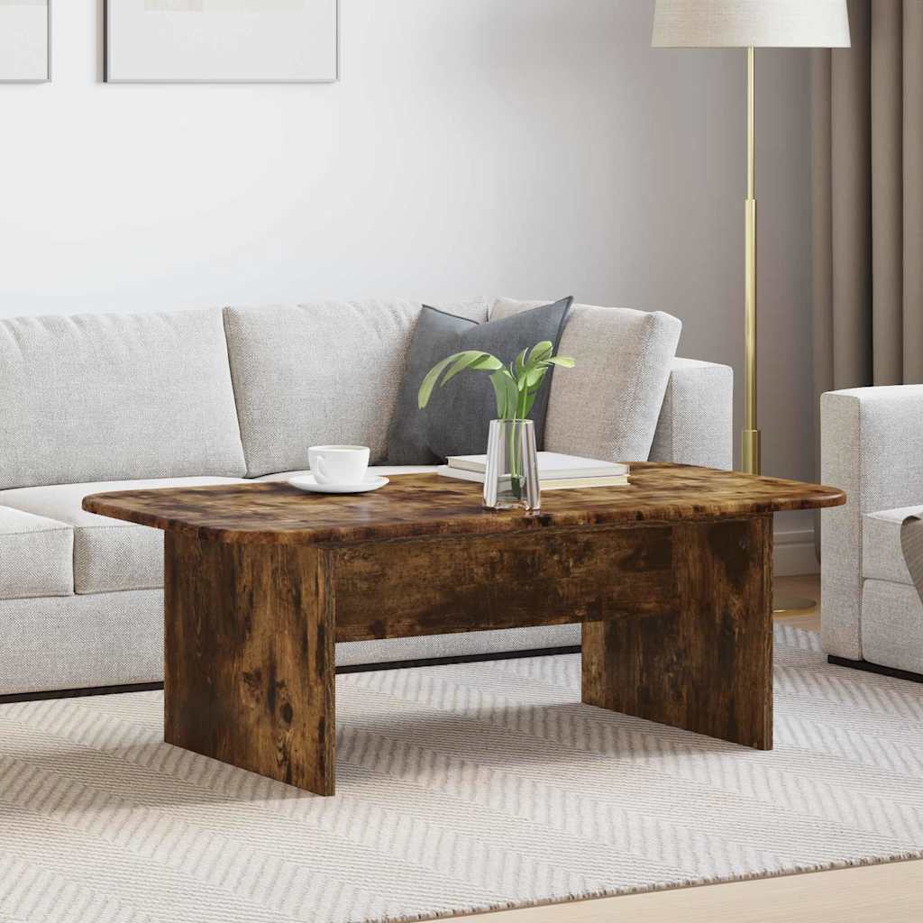 Salontafel Gerookt eiken 93 x 53 x 33 cm Bewerkt hout