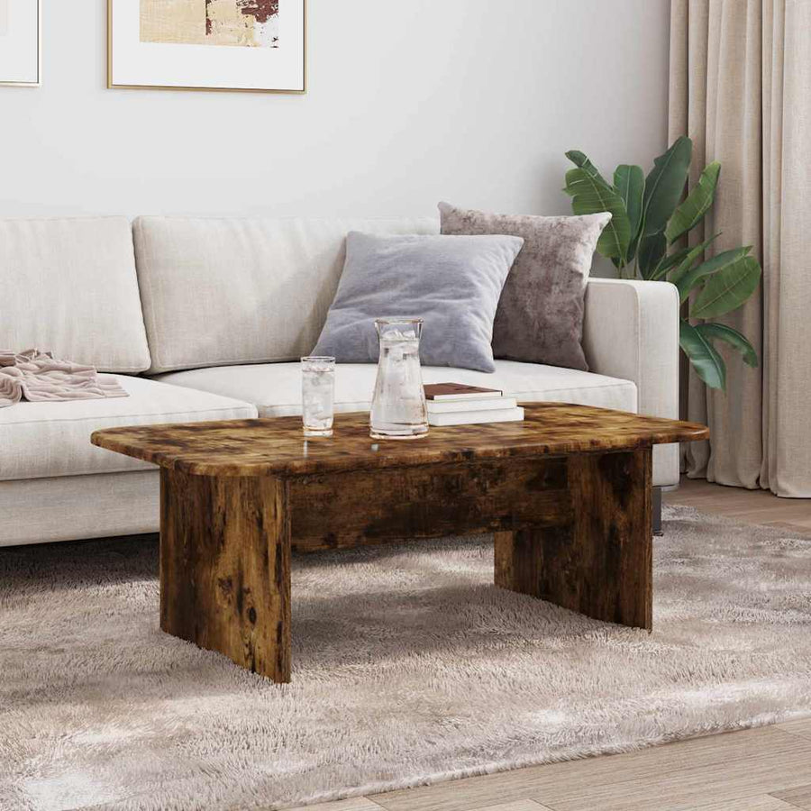 Salontafel Gerookt eiken 93 x 53 x 33 cm Bewerkt hout