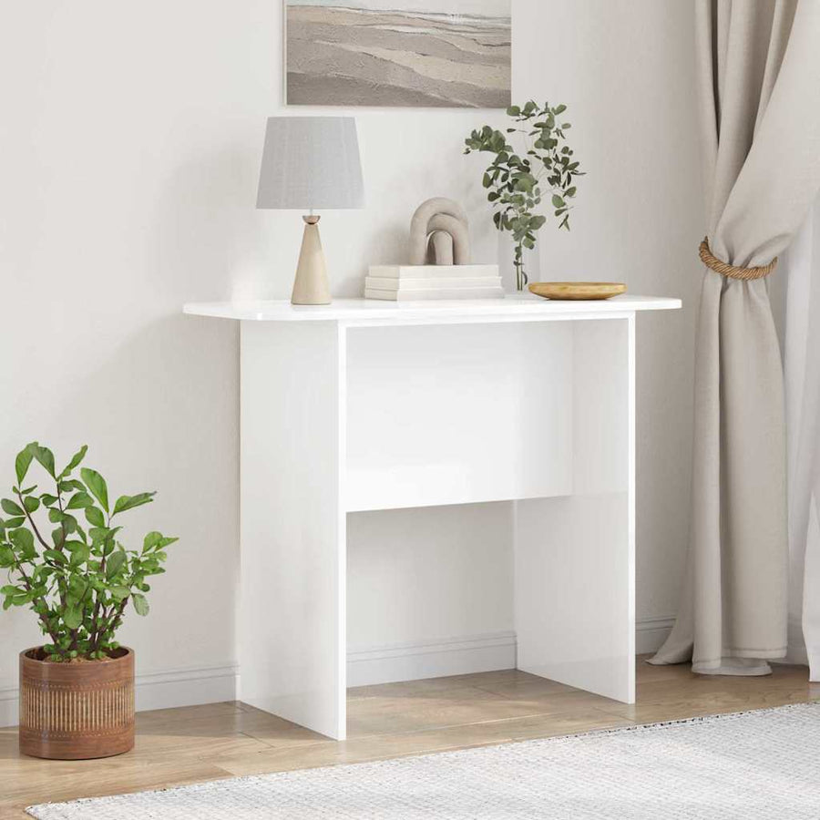 Wandtafel Hoogglans wit 93 x 40 x 75 cm Bewerkt hout