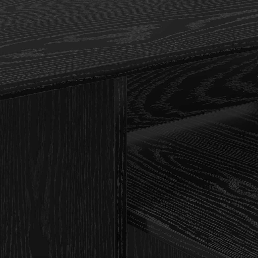 Wandtafel Zwart Eiken 80 x 50 x 225 cm Bewerkt hout