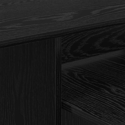 Wandtafel Zwart Eiken 80 x 50 x 225 cm Bewerkt hout