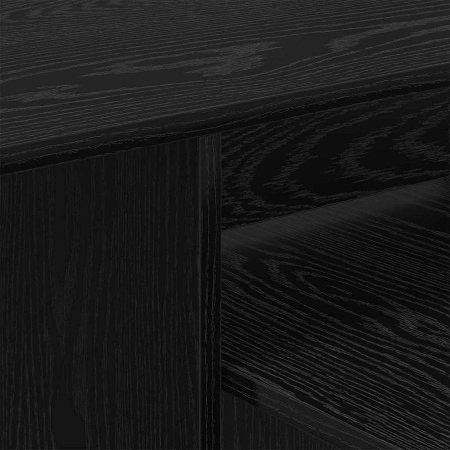 Wandtafel Zwart Eiken 80 x 50 x 225 cm Bewerkt hout
