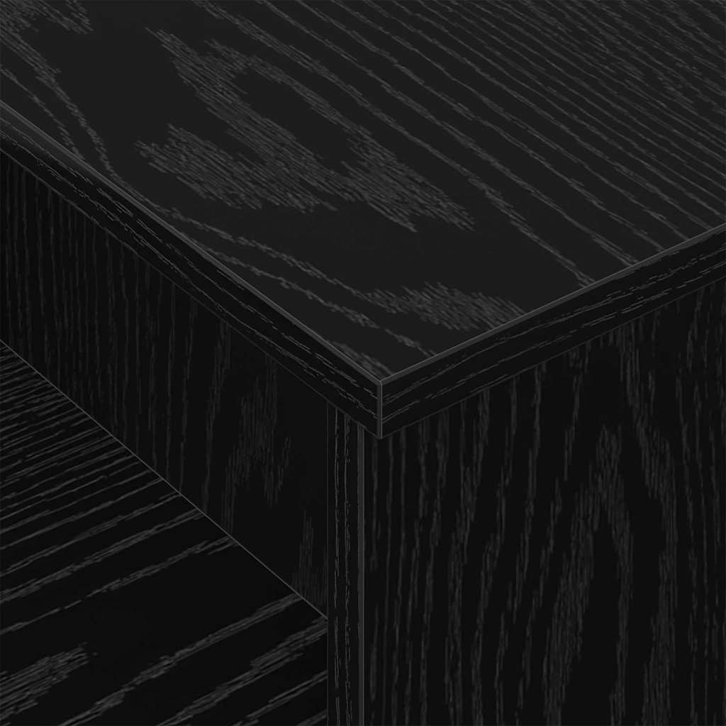 Wandtafel Zwart Eiken 80 x 50 x 225 cm Bewerkt hout