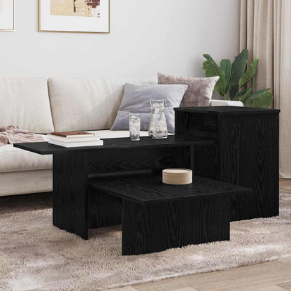 Wandtafel Zwart Eiken 80 x 50 x 225 cm Bewerkt hout