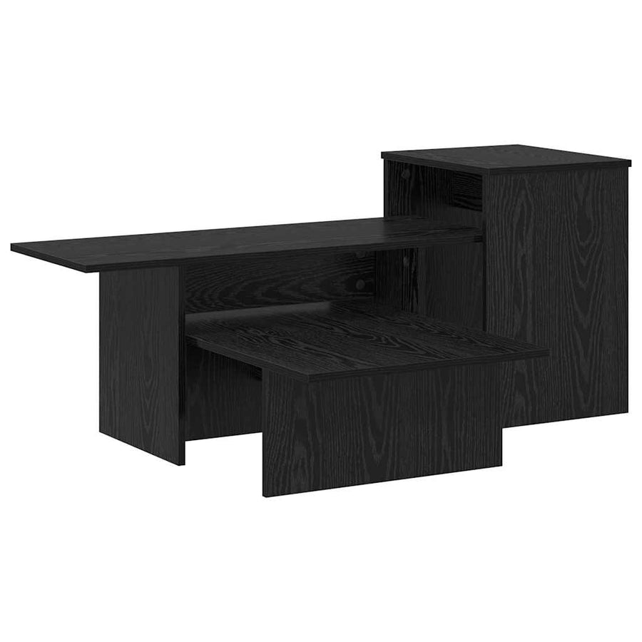 Wandtafel Zwart Eiken 80 x 50 x 225 cm Bewerkt hout