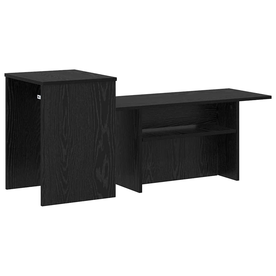 Wandtafel Zwart Eiken 80 x 50 x 225 cm Bewerkt hout