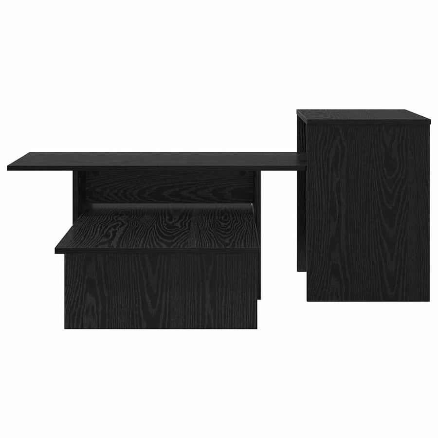 Wandtafel Zwart Eiken 80 x 50 x 225 cm Bewerkt hout