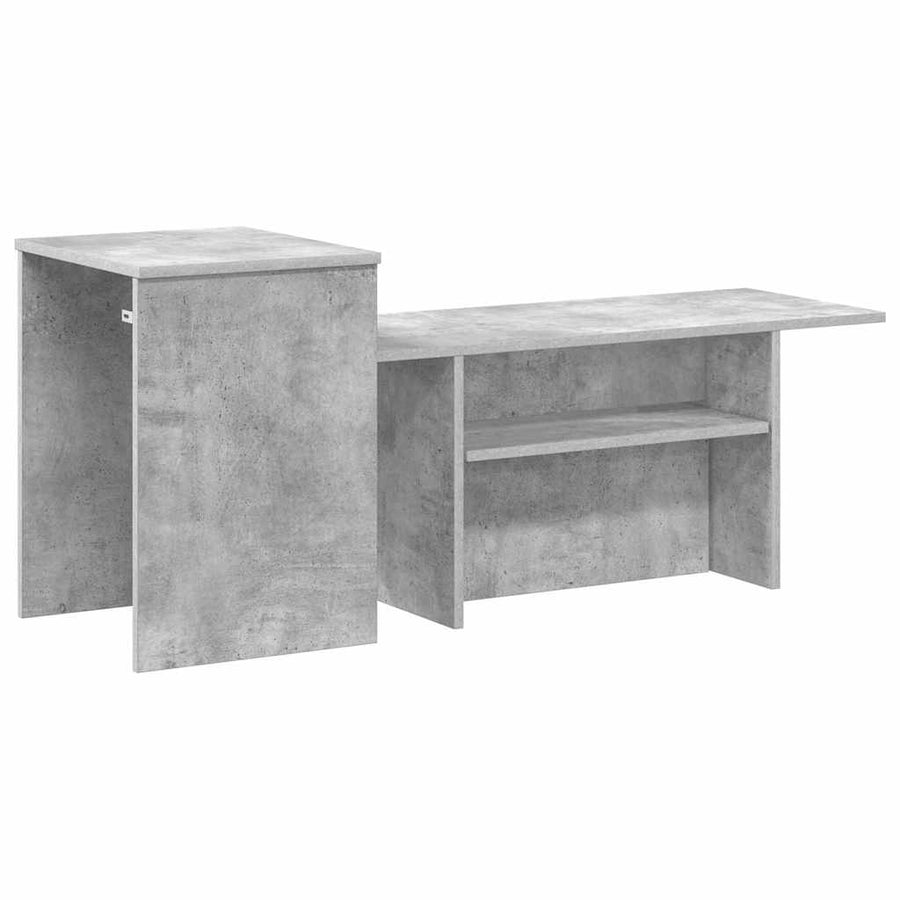 Wandtafel Beton Grijs 80 x 50 x 225 cm Bewerkt hout