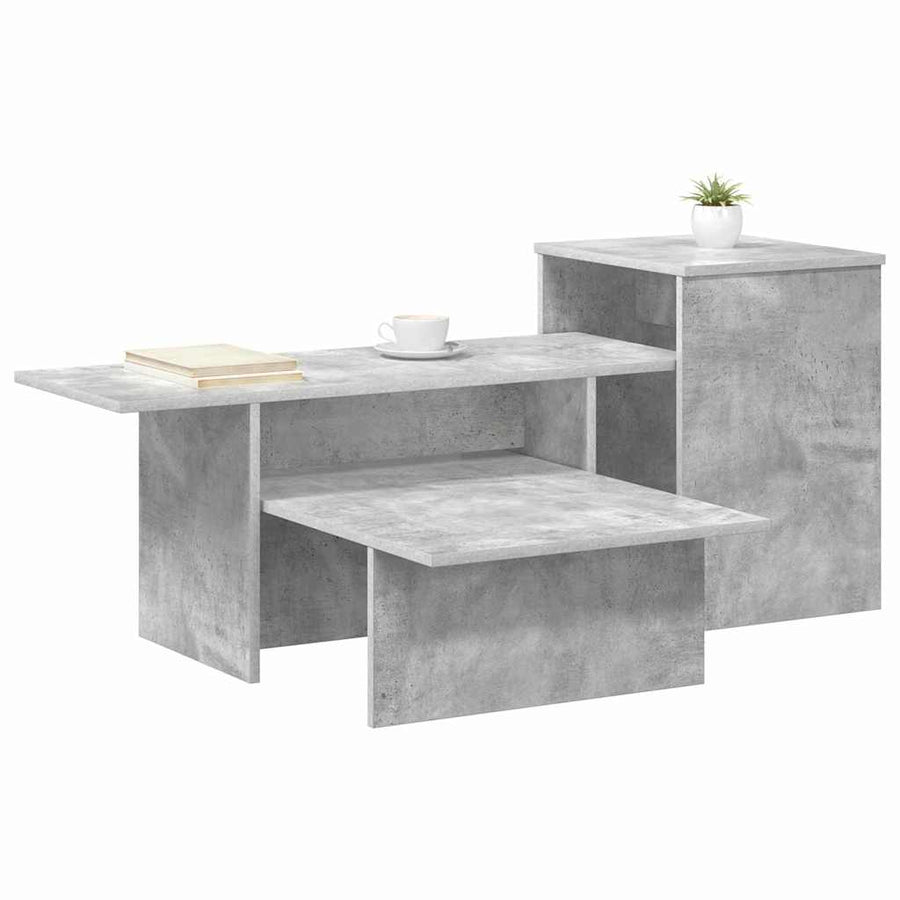Wandtafel Beton Grijs 80 x 50 x 225 cm Bewerkt hout