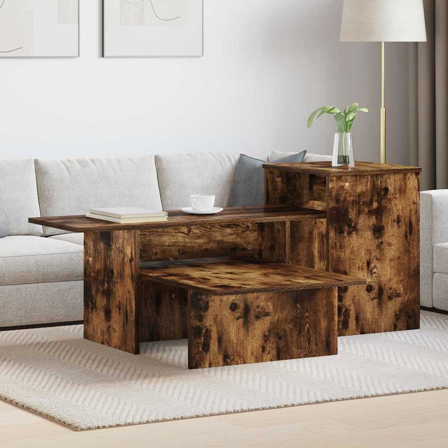 Wandtafel Gerookt eiken 80 x 50 x 225 cm Bewerkt hout