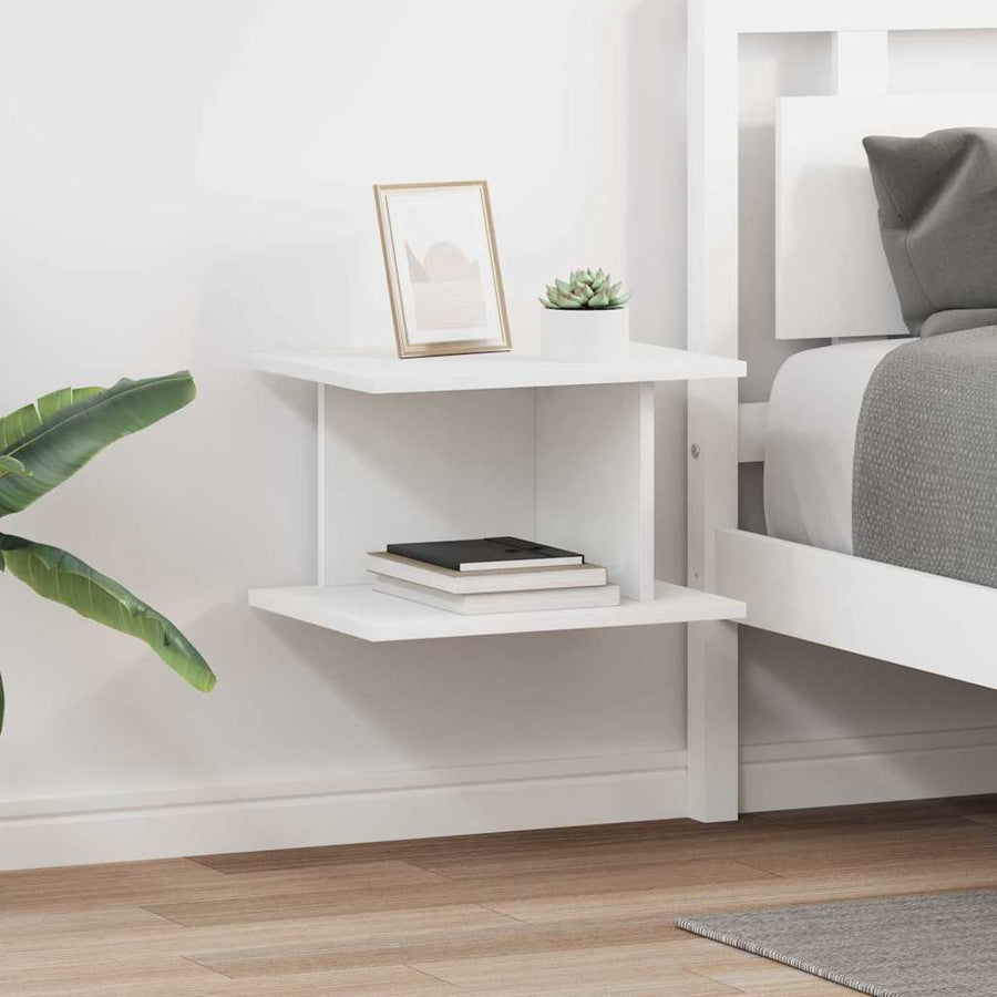 Nachtkastje 2 pcs Wit 40 x 30 x 25 cm Bewerkt hout