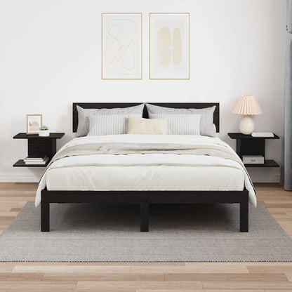 Nachtkastje 2 pcs Zwart Eiken 40 x 30 x 25 cm Bewerkt hout