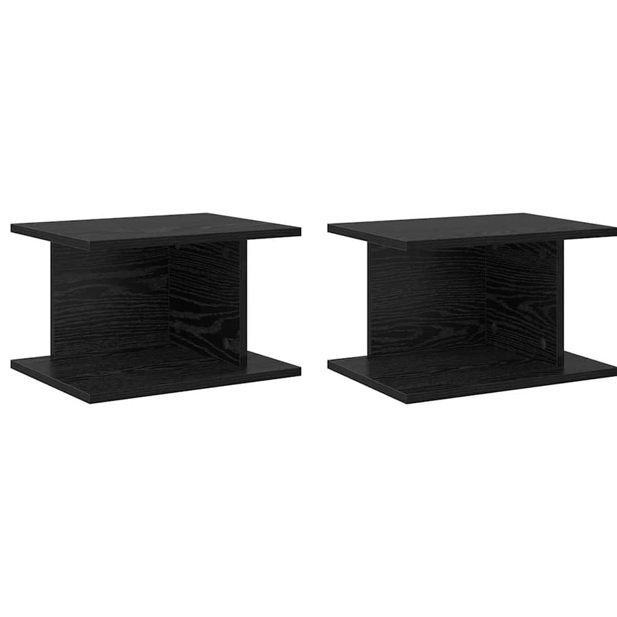 Nachtkastje 2 pcs Zwart Eiken 40 x 30 x 25 cm Bewerkt hout