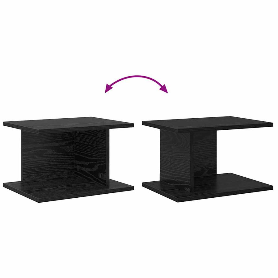 Nachtkastje 2 pcs Zwart Eiken 40 x 30 x 25 cm Bewerkt hout
