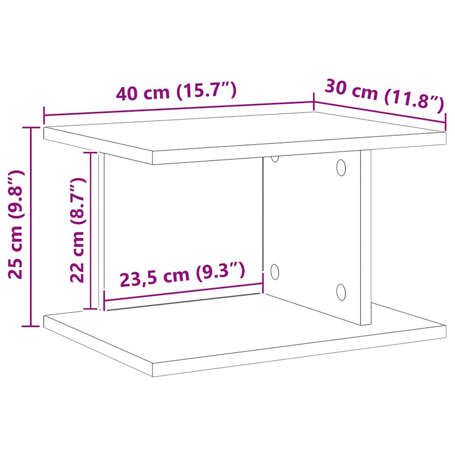 Nachtkastje Sonoma Eiken 40 x 30 x 25 cm Bewerkt hout