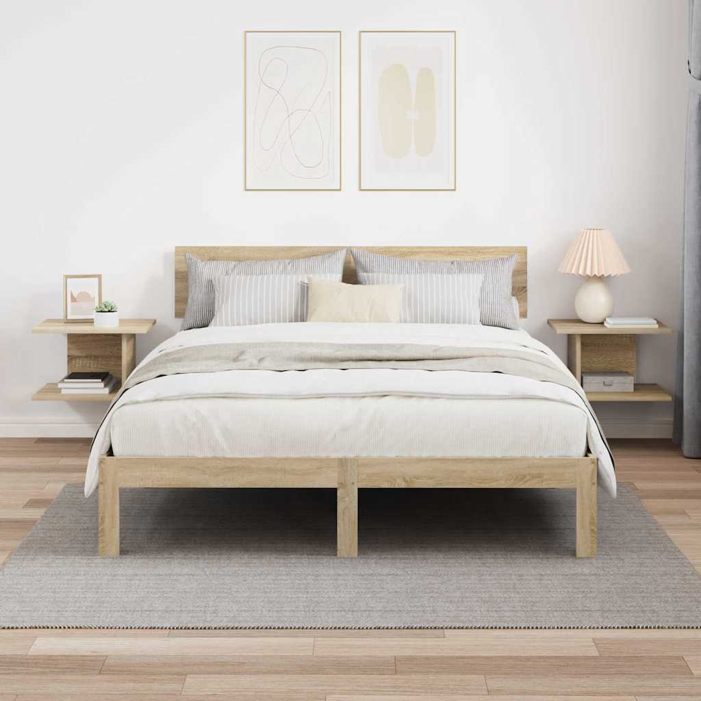 Nachtkastje 2 pcs Sonoma Eiken 40 x 30 x 25 cm Bewerkt hout