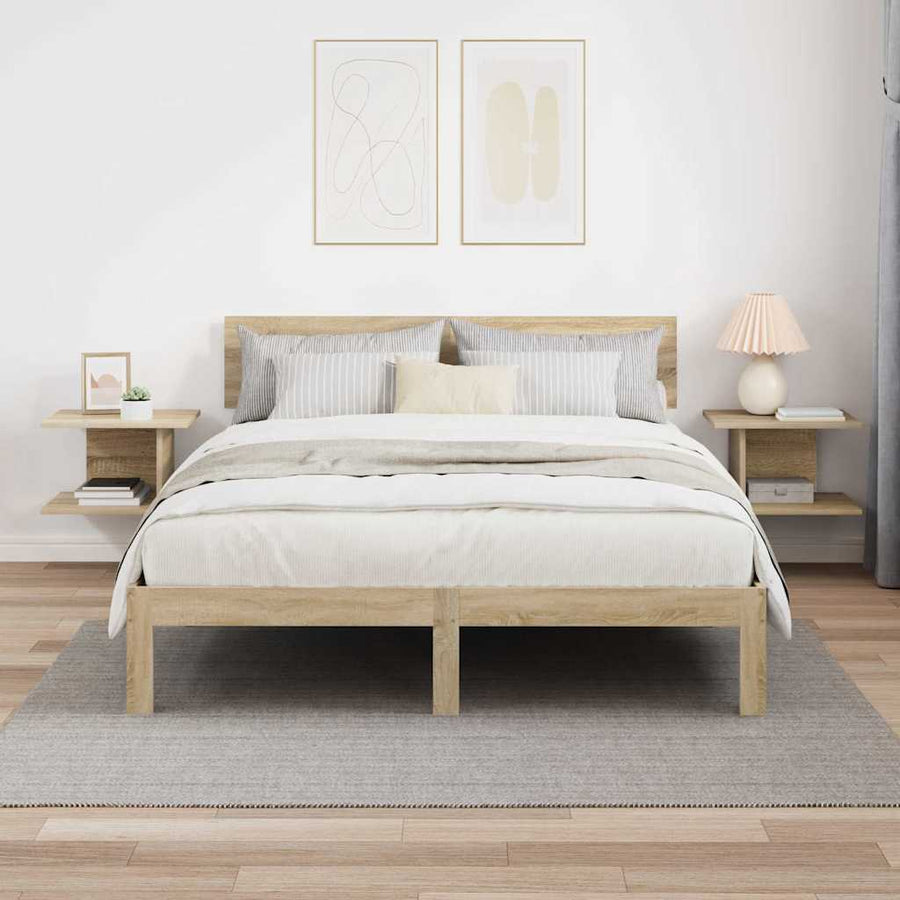 Nachtkastje 2 pcs Sonoma Eiken 40 x 30 x 25 cm Bewerkt hout