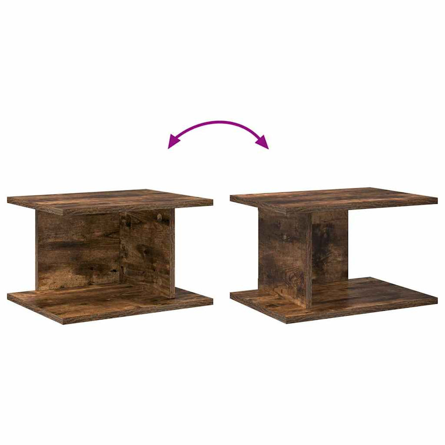 Nachtkastje 2 pcs Gerookt eiken 40 x 30 x 25 cm Bewerkt hout