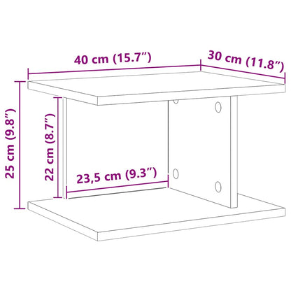 Nachtkastje Grijs Sonoma 40 x 30 x 25 cm Bewerkt hout