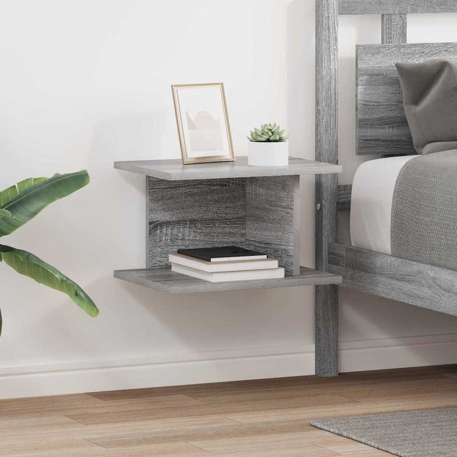 Nachtkastje 2 pcs Grijs Sonoma 40 x 30 x 25 cm Bewerkt hout