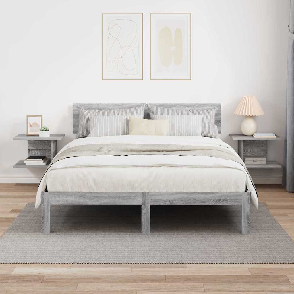 Nachtkastje 2 pcs Grijs Sonoma 40 x 30 x 25 cm Bewerkt hout