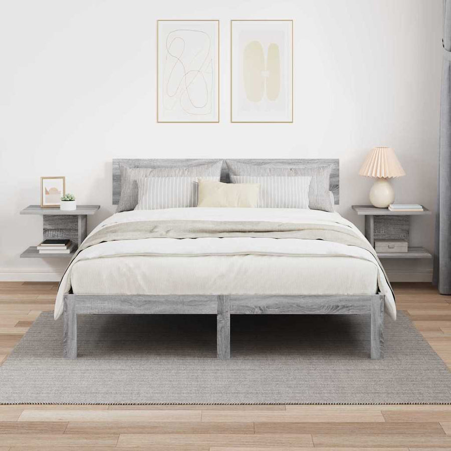 Nachtkastje 2 pcs Grijs Sonoma 40 x 30 x 25 cm Bewerkt hout