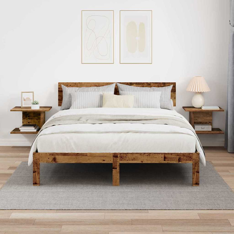 Nachtkastje 2 pcs Oudhout 40 x 30 x 25 cm Bewerkt hout