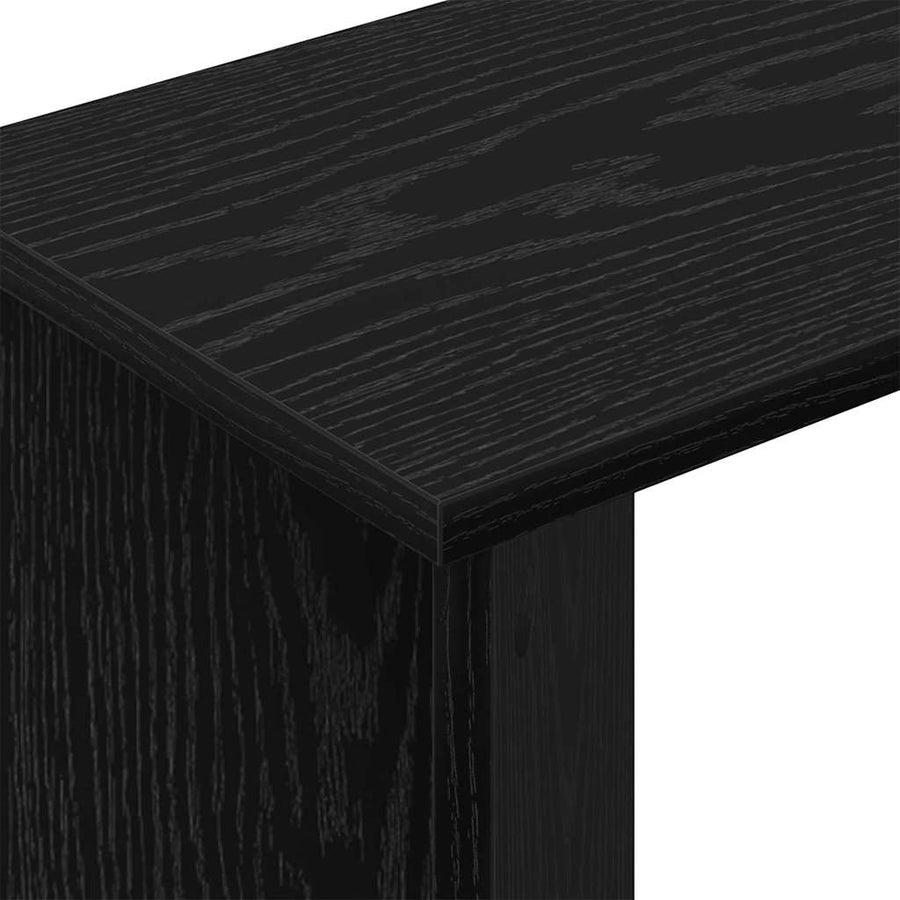 Bijzettafel Zwart Eiken 35 x 25 x 50 cm Bewerkt hout