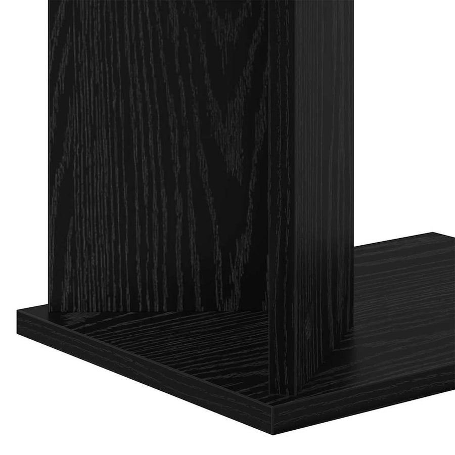 Bijzettafel Zwart Eiken 35 x 25 x 50 cm Bewerkt hout