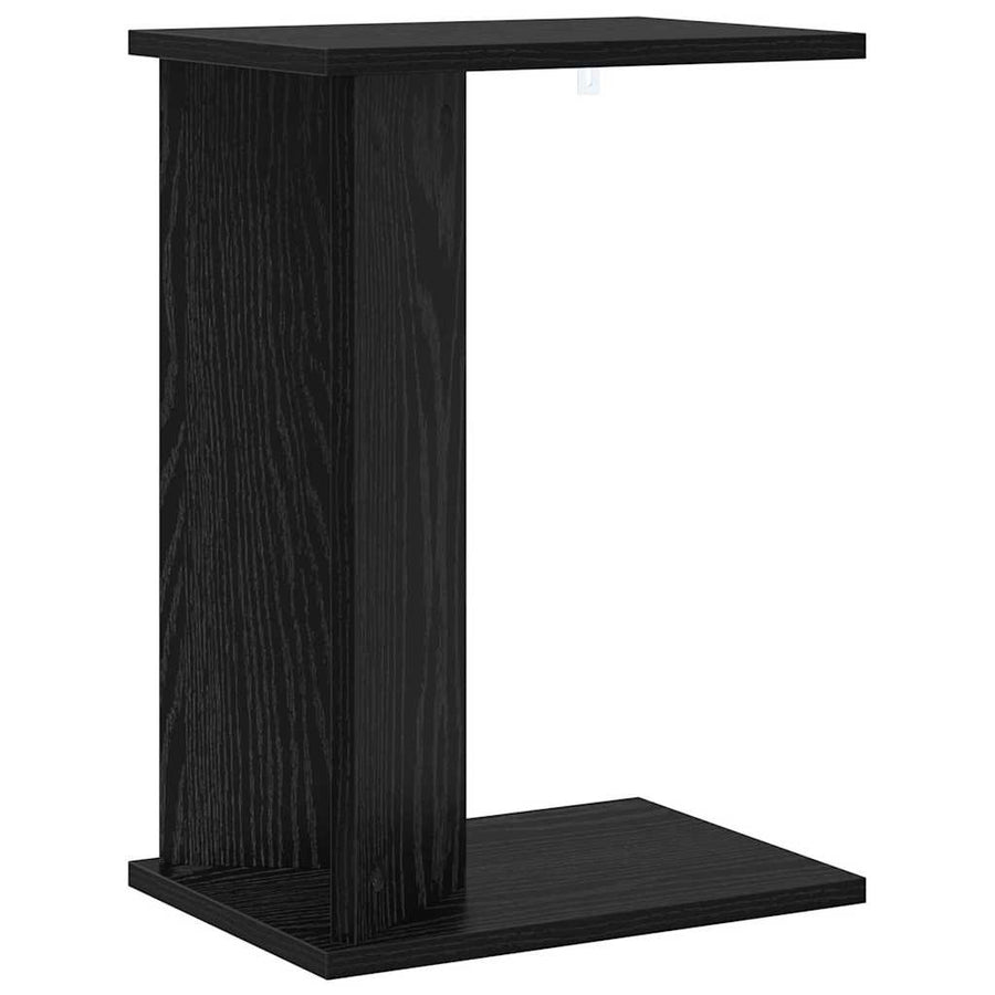 Bijzettafel Zwart Eiken 35 x 25 x 50 cm Bewerkt hout