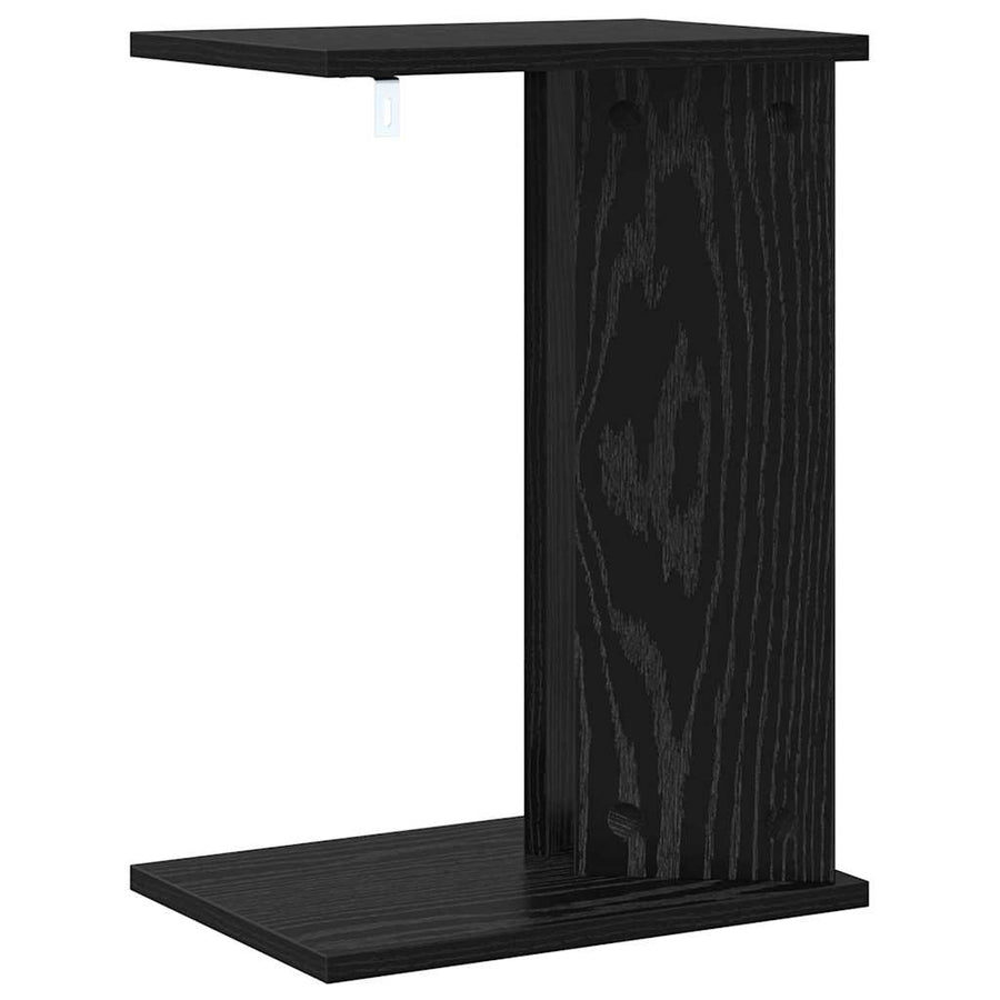Bijzettafel Zwart Eiken 35 x 25 x 50 cm Bewerkt hout