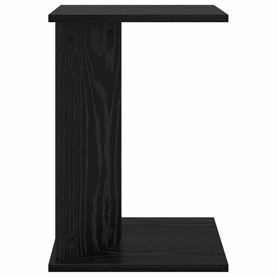 Bijzettafel Zwart Eiken 35 x 25 x 50 cm Bewerkt hout