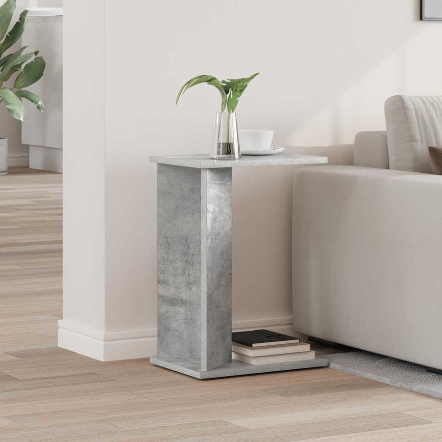 Bijzettafel Beton Grijs 35 x 25 x 50 cm Bewerkt hout