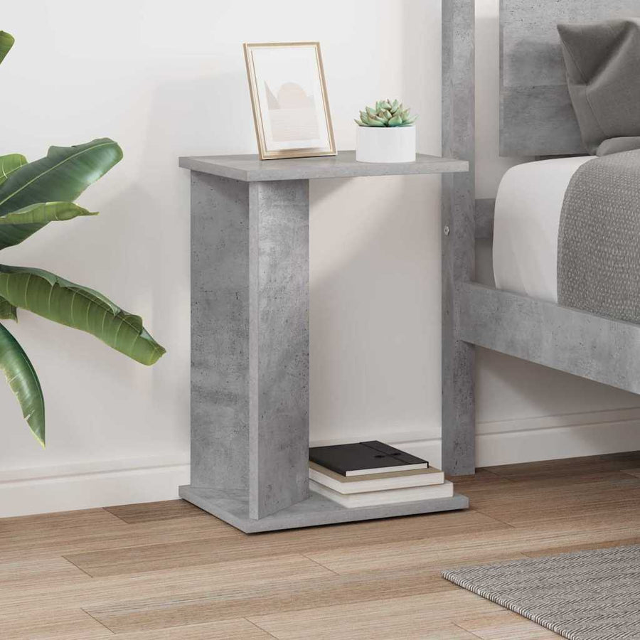 Bijzettafel Beton Grijs 35 x 25 x 50 cm Bewerkt hout