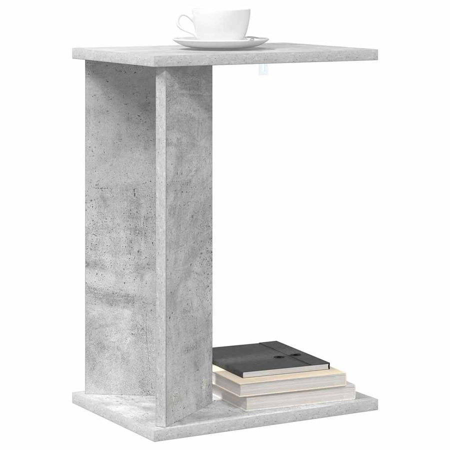 Bijzettafel Beton Grijs 35 x 25 x 50 cm Bewerkt hout