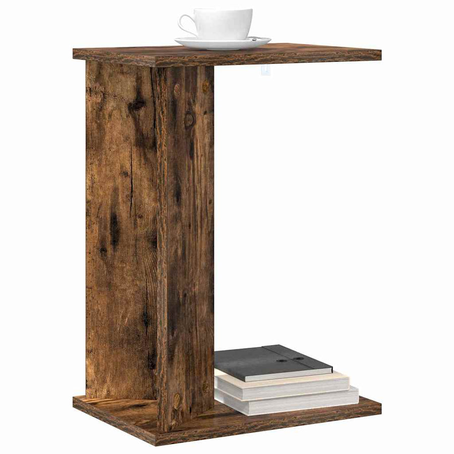 Bijzettafel Gerookt eiken 35 x 25 x 50 cm Bewerkt hout