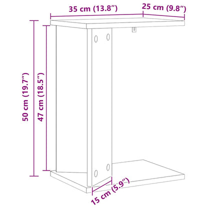 Bijzettafel Oudhout 35 x 25 x 50 cm Bewerkt hout