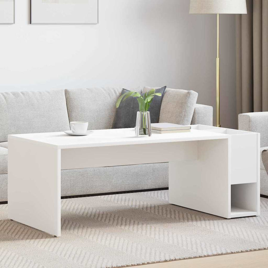 Salontafel Wit 101,5 x 50 x 37 cm Bewerkt hout