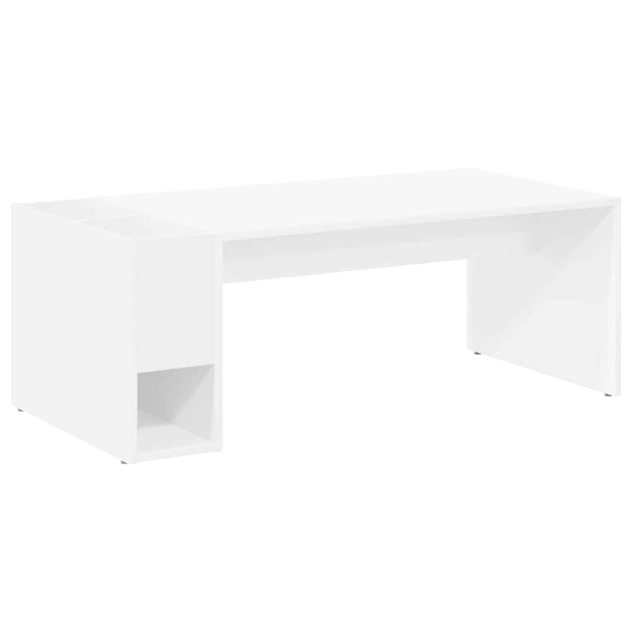 Salontafel Wit 101,5 x 50 x 37 cm Bewerkt hout