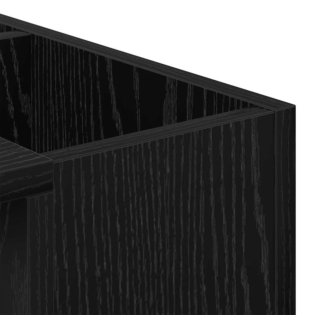 Salontafel Zwart Eiken 101,5 x 50 x 37 cm Bewerkt hout