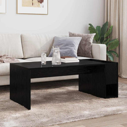 Salontafel Zwart Eiken 101,5 x 50 x 37 cm Bewerkt hout