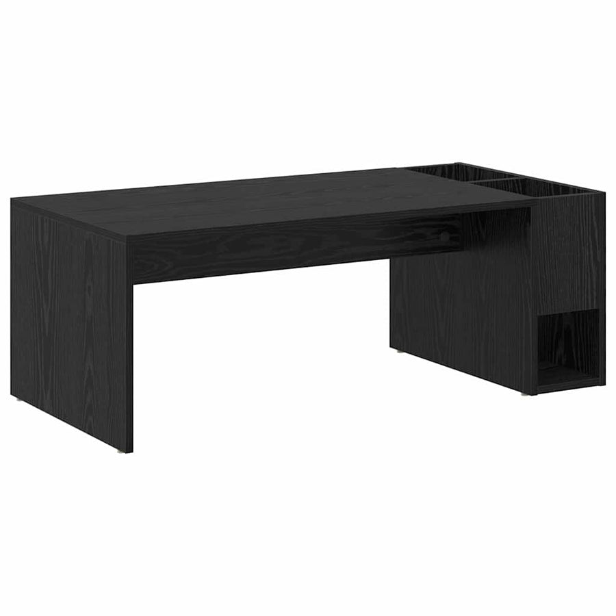 Salontafel Zwart Eiken 101,5 x 50 x 37 cm Bewerkt hout