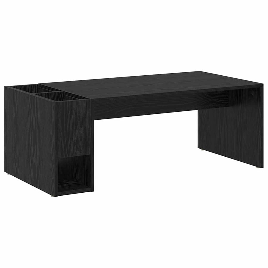 Salontafel Zwart Eiken 101,5 x 50 x 37 cm Bewerkt hout