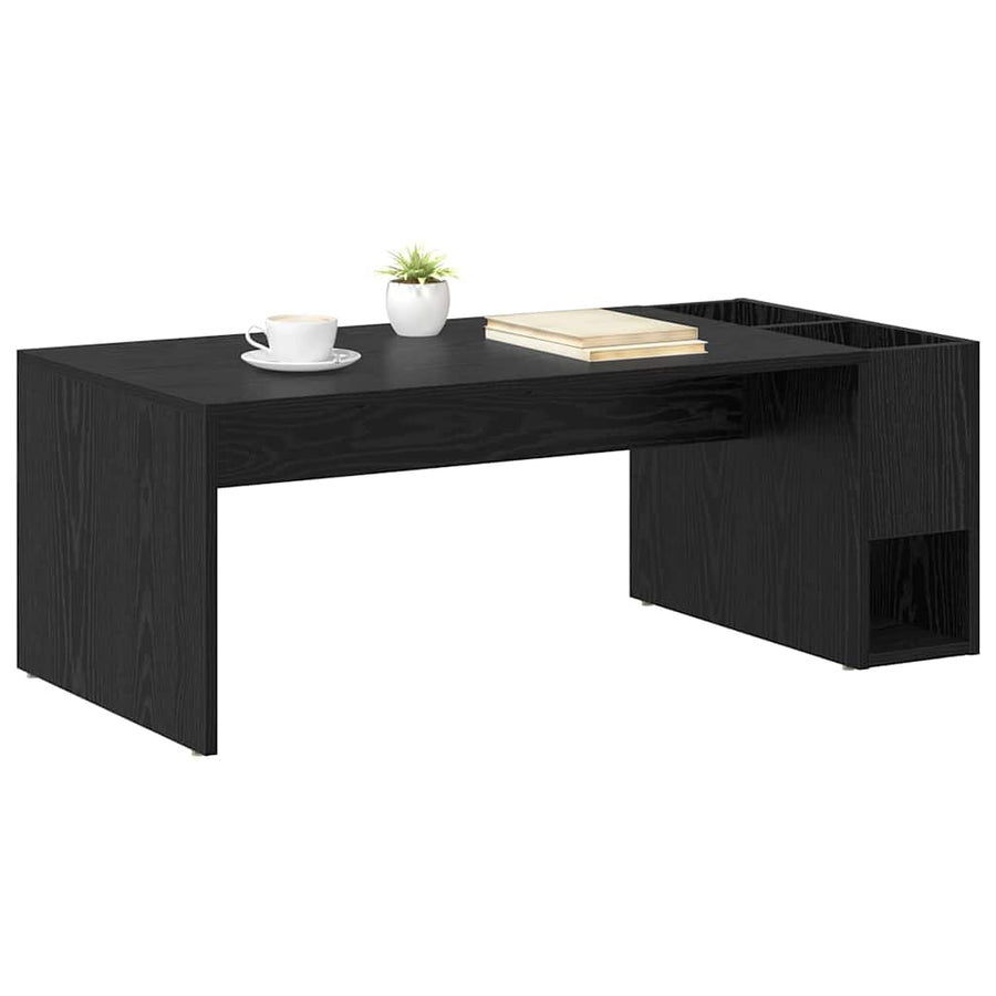 Salontafel Zwart Eiken 101,5 x 50 x 37 cm Bewerkt hout