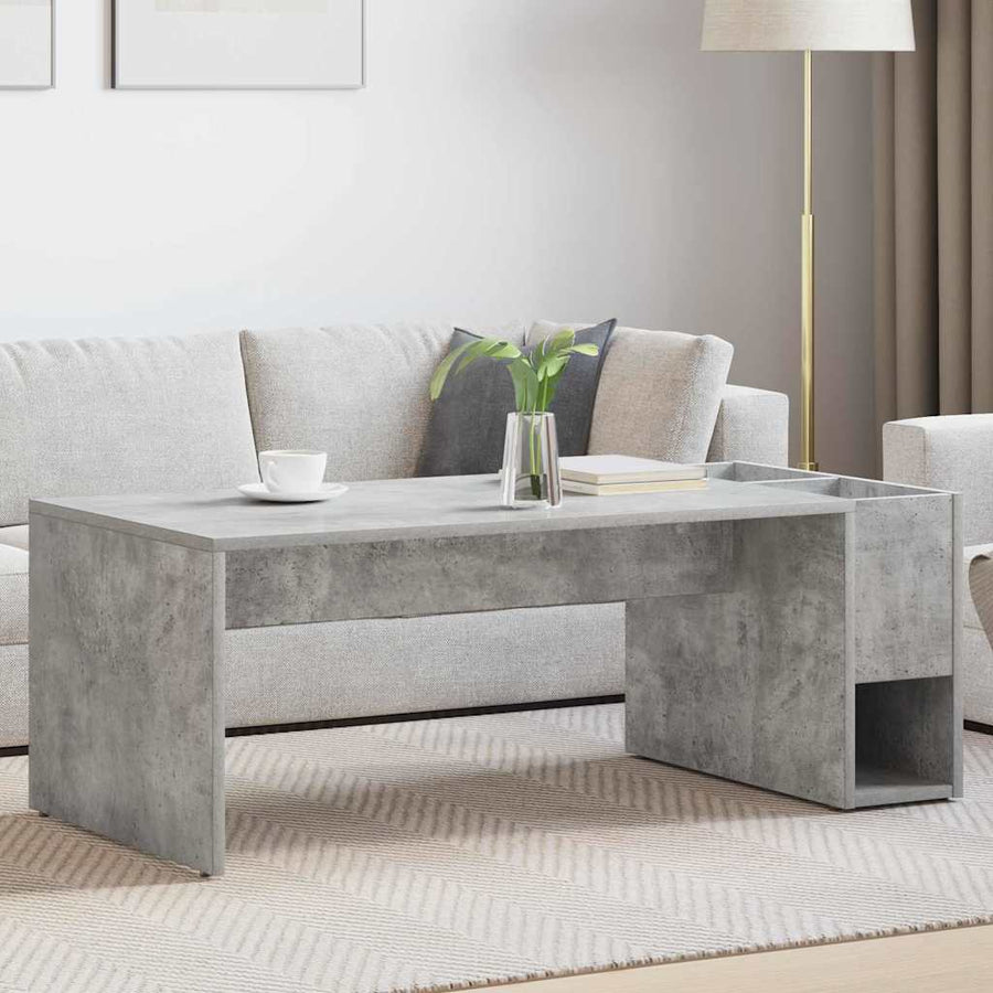 Salontafel Beton Grijs 101,5 x 50 x 37 cm Bewerkt hout