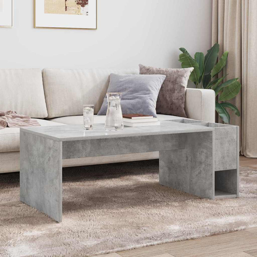Salontafel Beton Grijs 101,5 x 50 x 37 cm Bewerkt hout