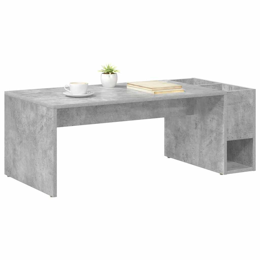 Salontafel Beton Grijs 101,5 x 50 x 37 cm Bewerkt hout