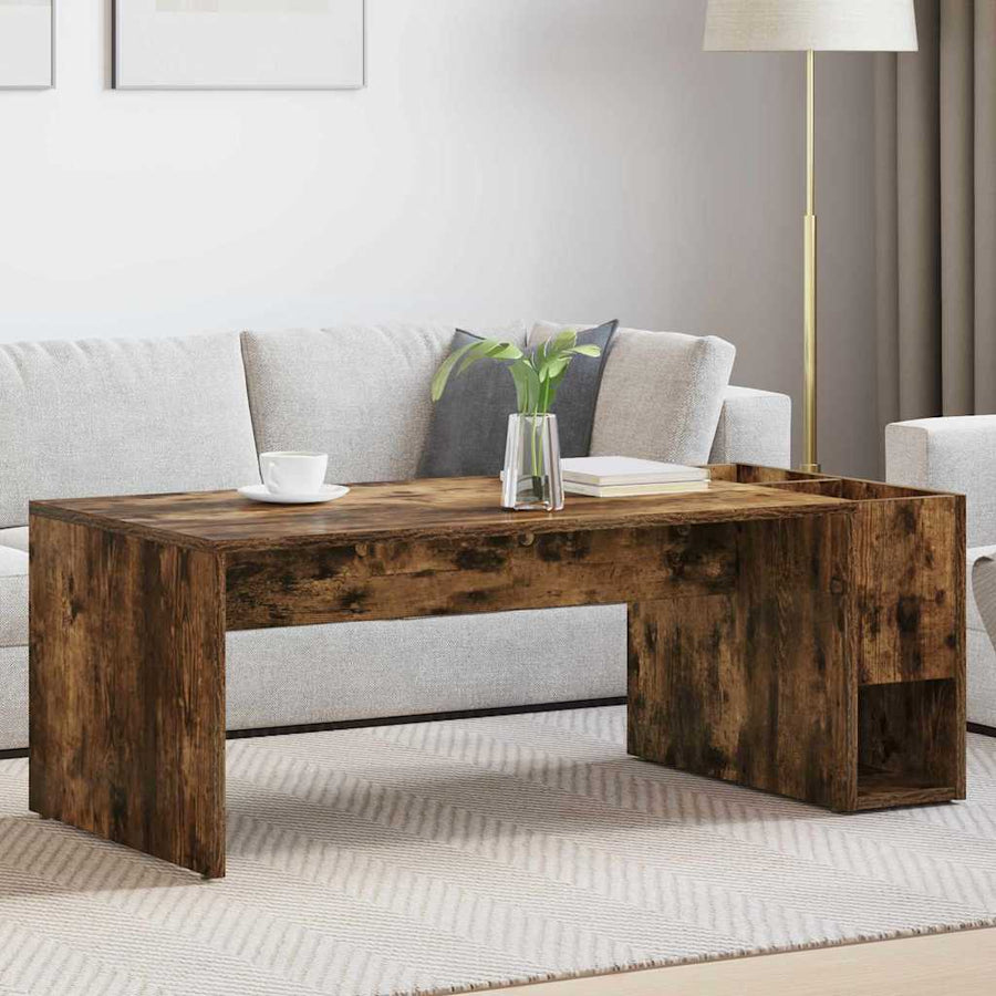 Salontafel Gerookt eiken 101,5 x 50 x 37 cm Bewerkt hout